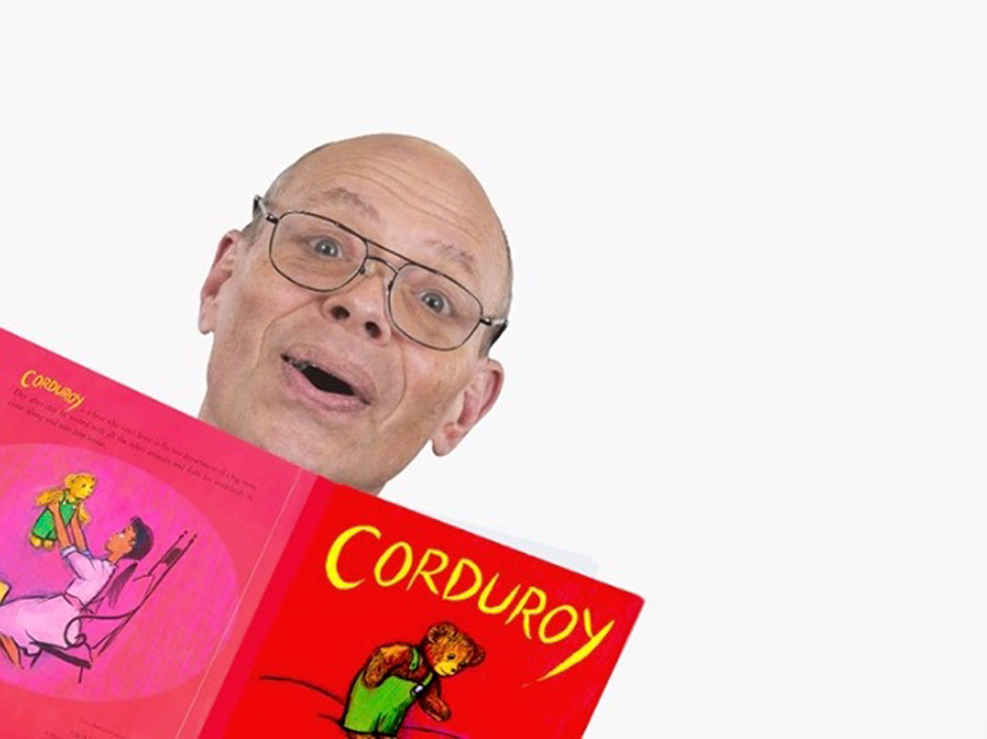 Photo of Craig O'Neill holding the book 'Corduroy.'