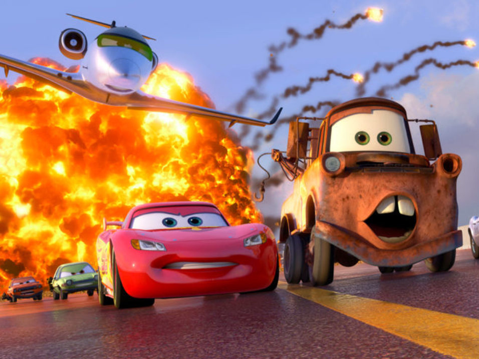 Film still from the animated movie Cars 2.