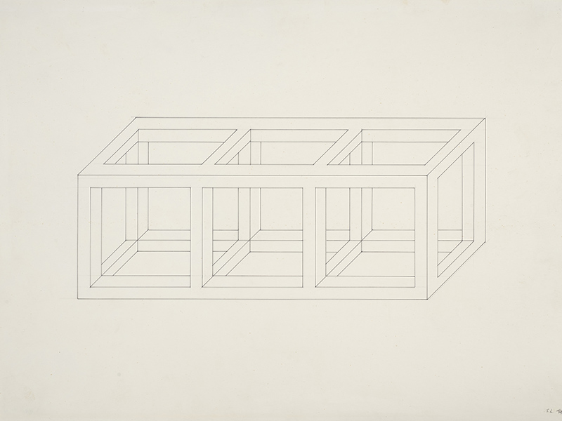 Photo of a Minimalist drawing by Sol LeWitt.