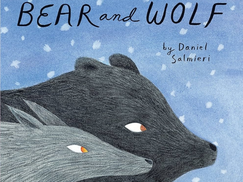 Cover illustration of "Bear and Wolf" by Daniel Salmieri. A bear and a wolf walk side by side.
