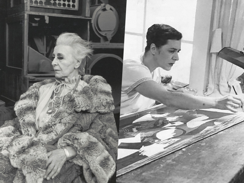 Spliced graphic of two black and white photos of women.